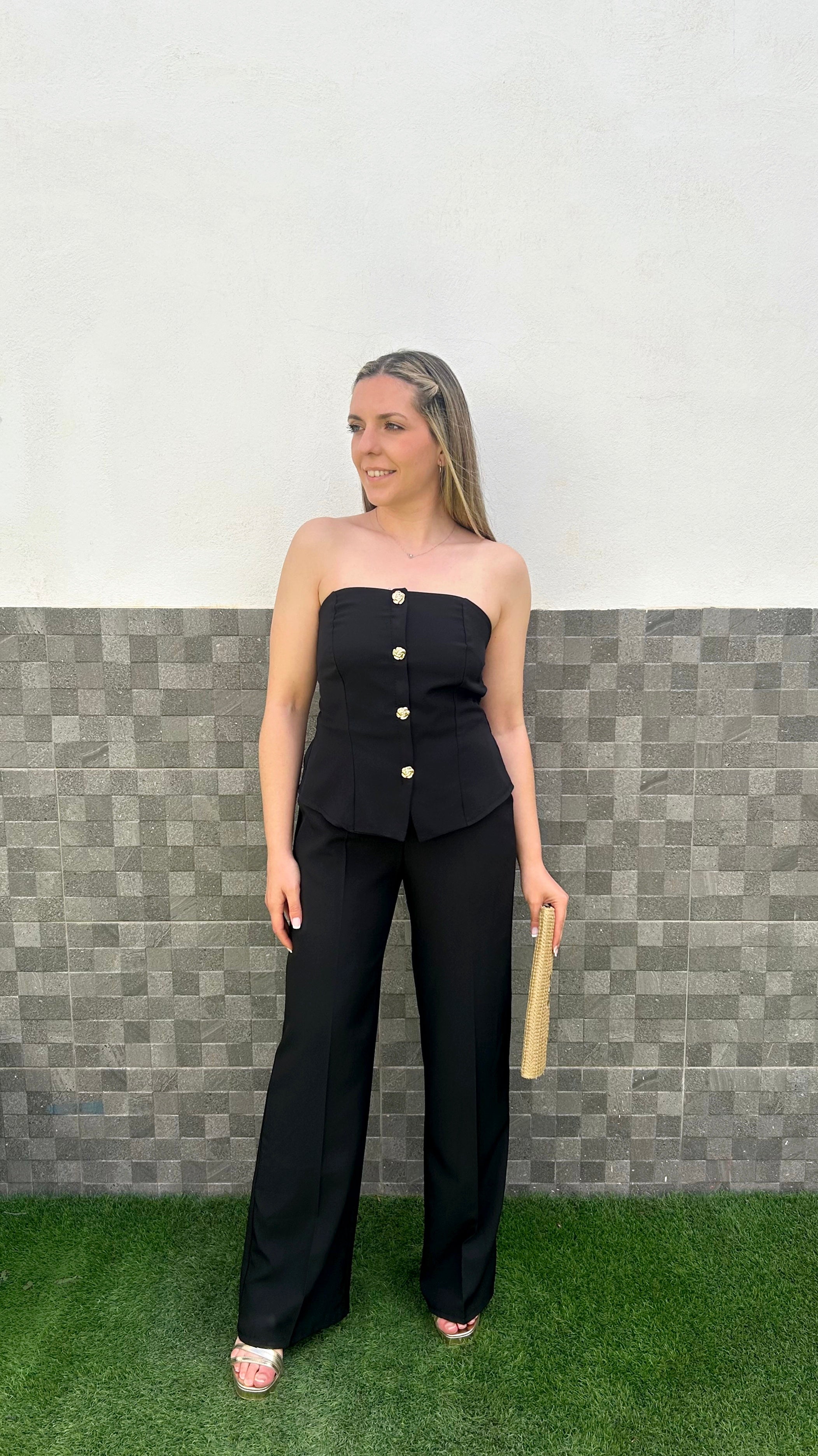 Conjunto palabra botones negro