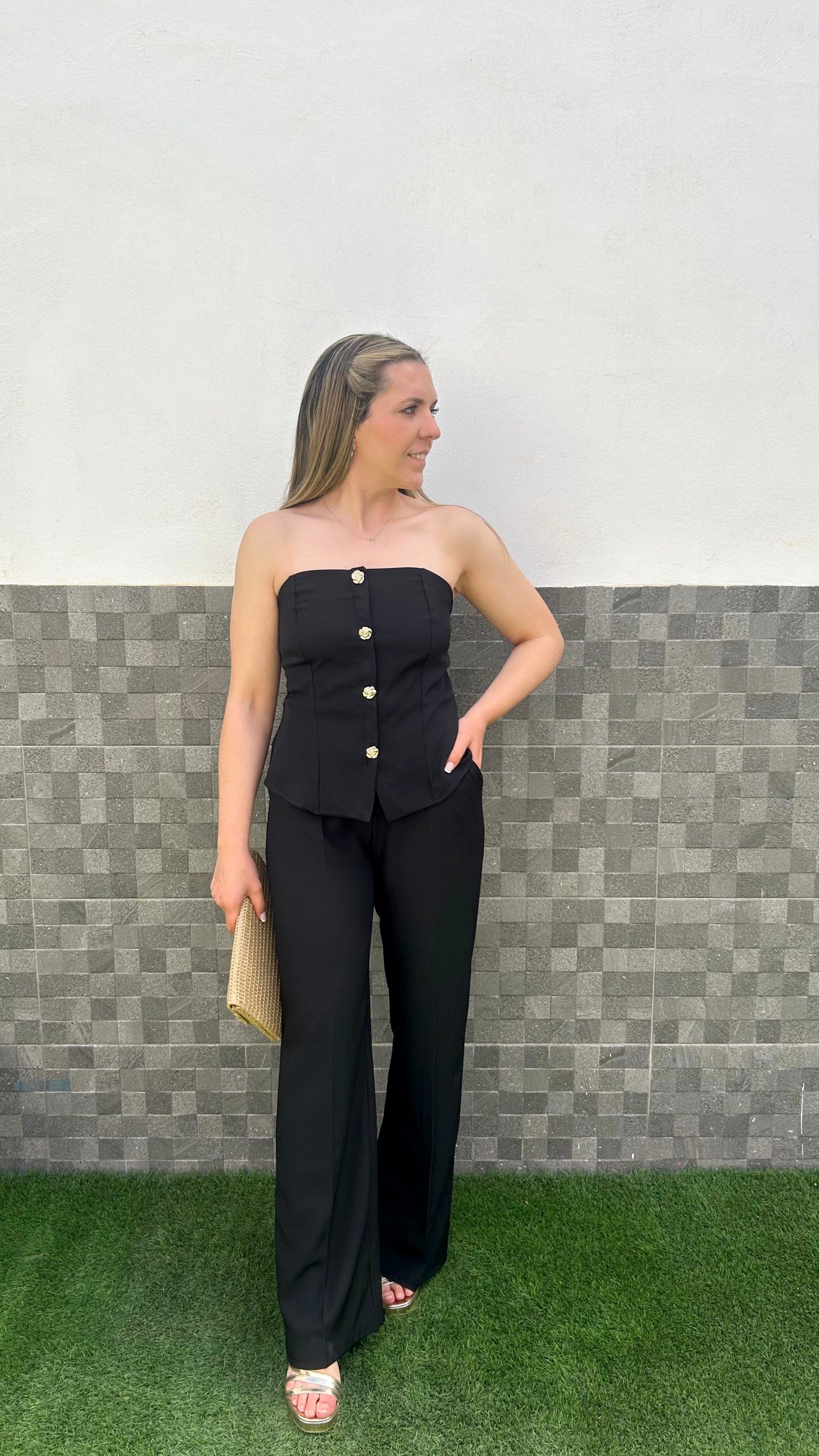 Conjunto palabra botones negro