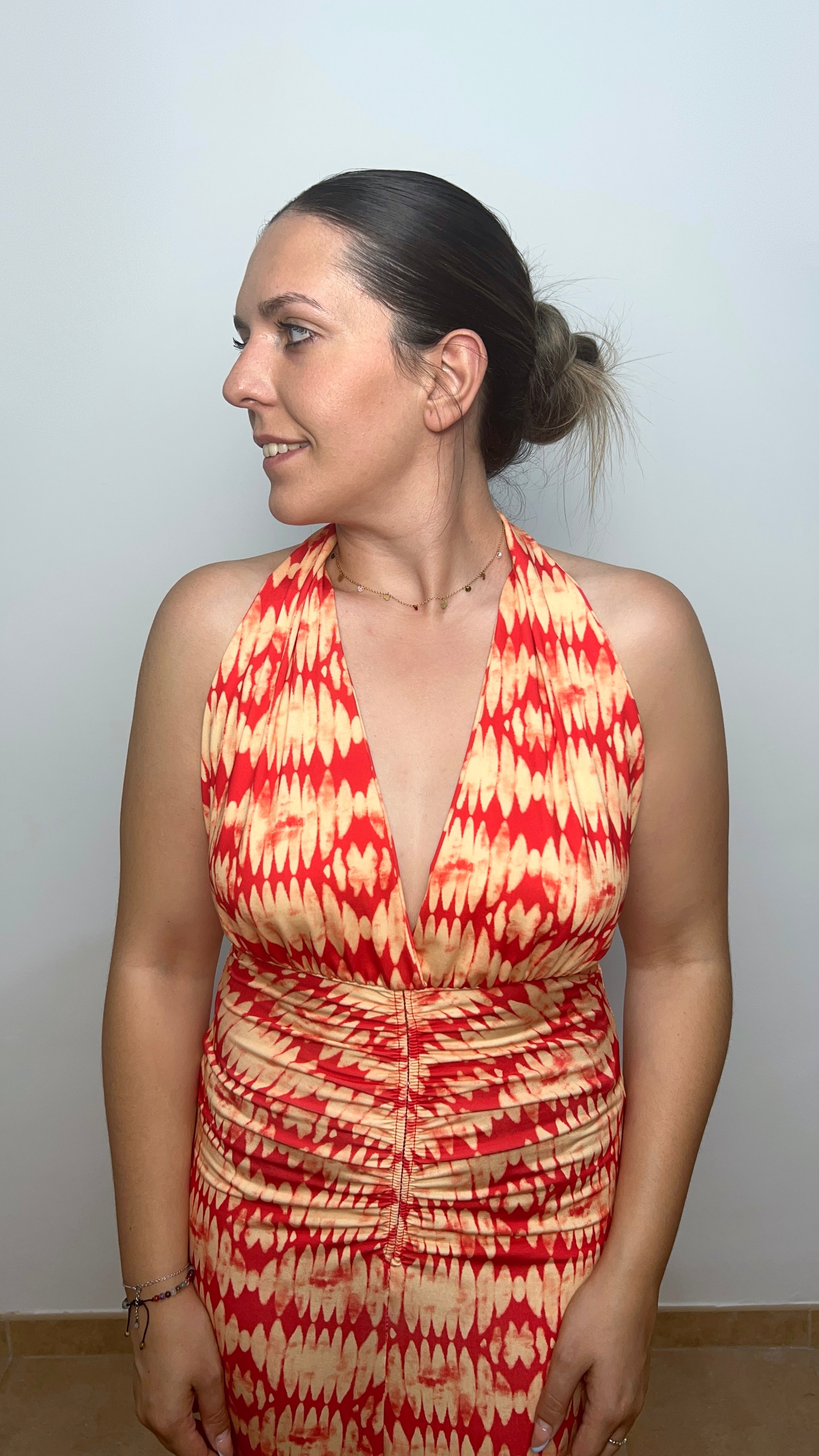 Drucken drapiertes Kleid