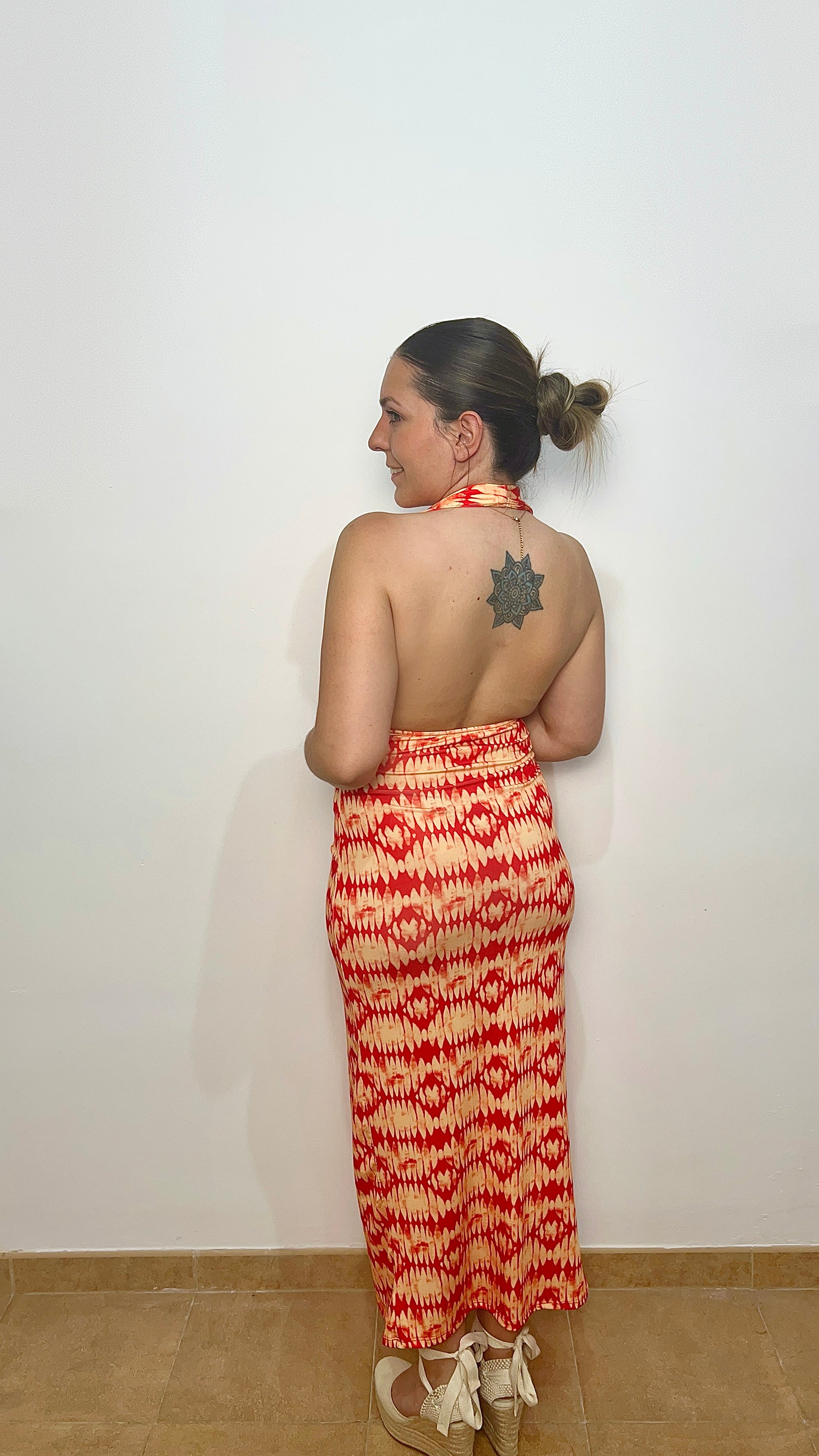 Drucken drapiertes Kleid