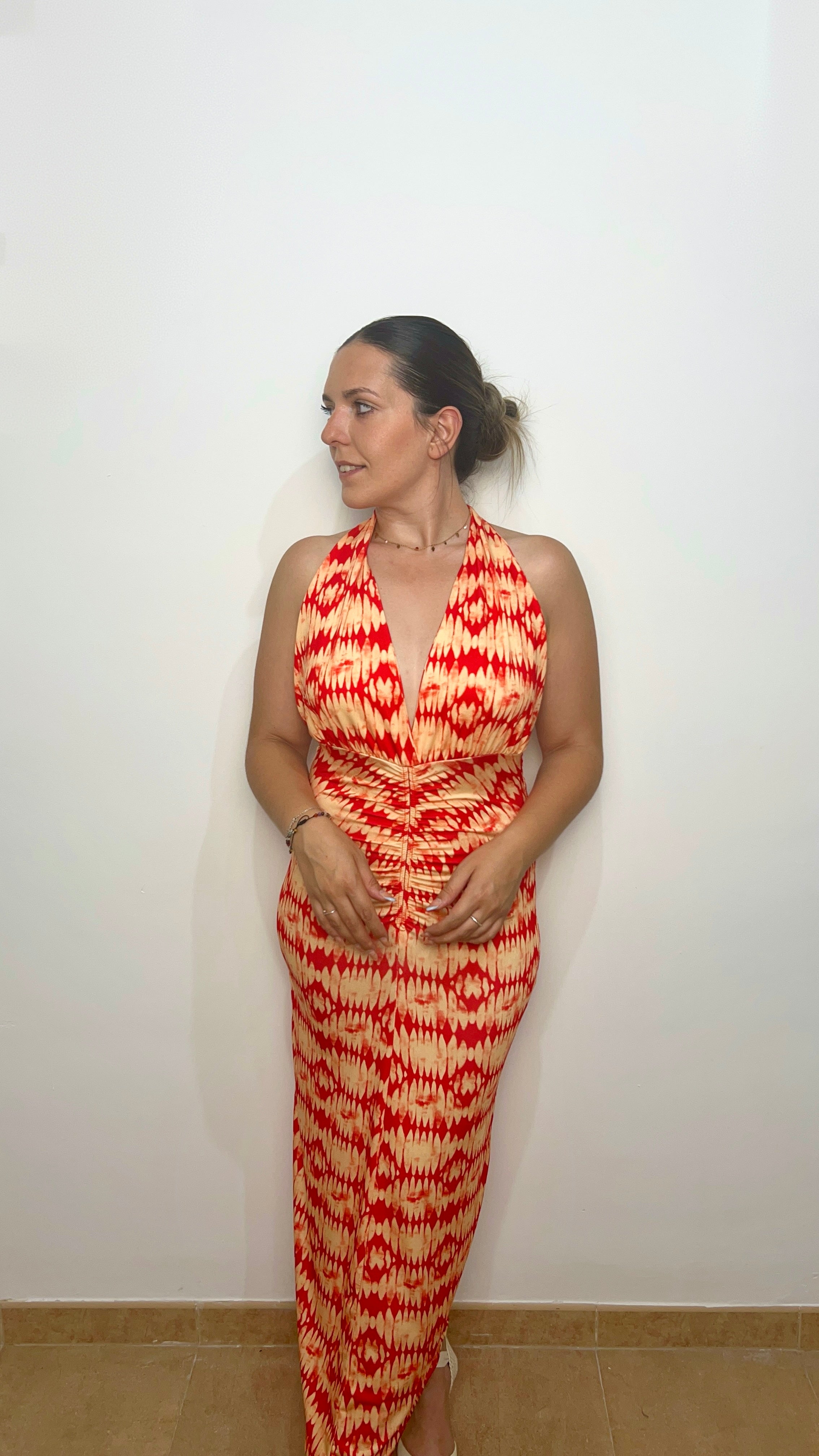 Drucken drapiertes Kleid