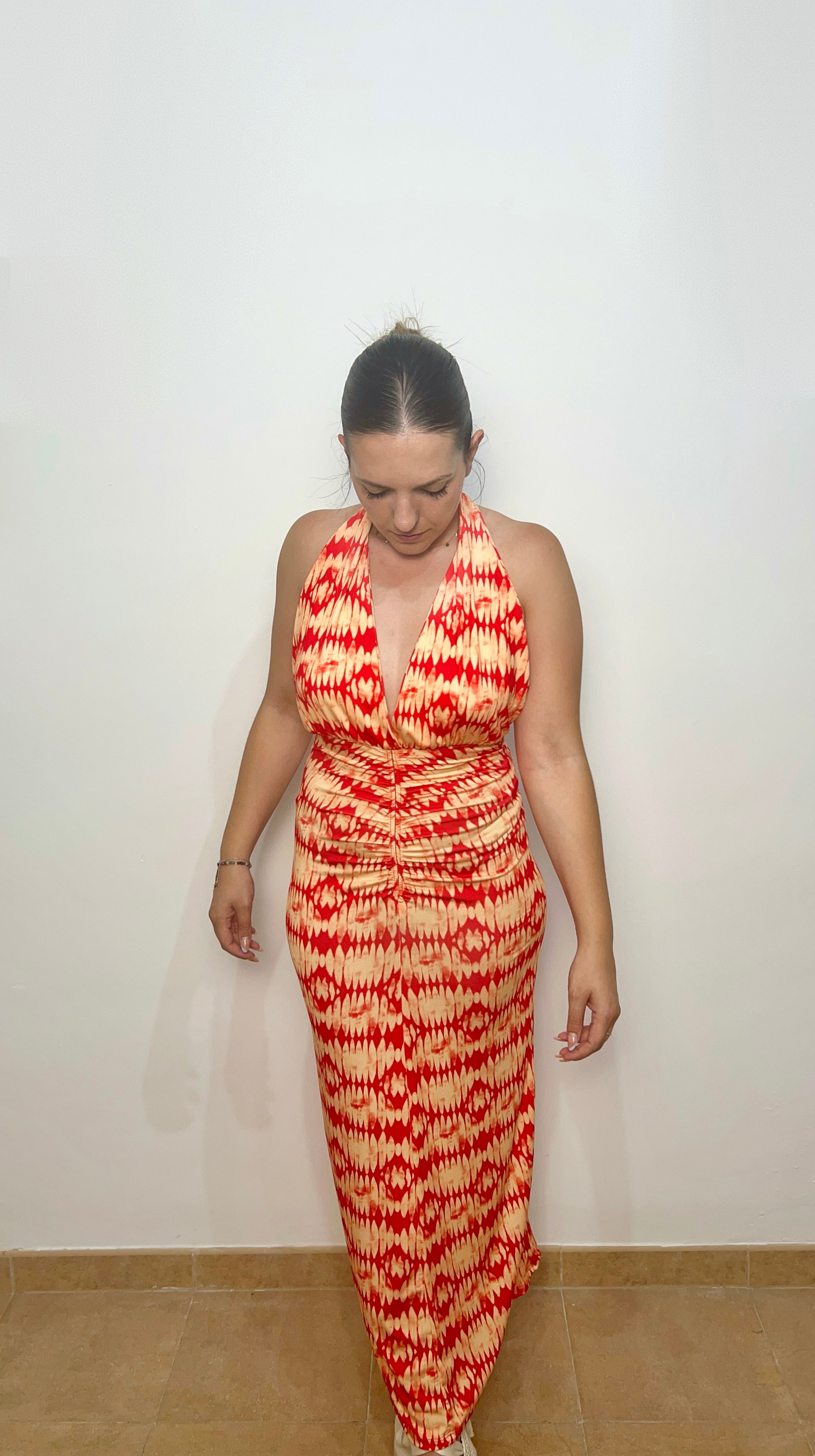 Drucken drapiertes Kleid