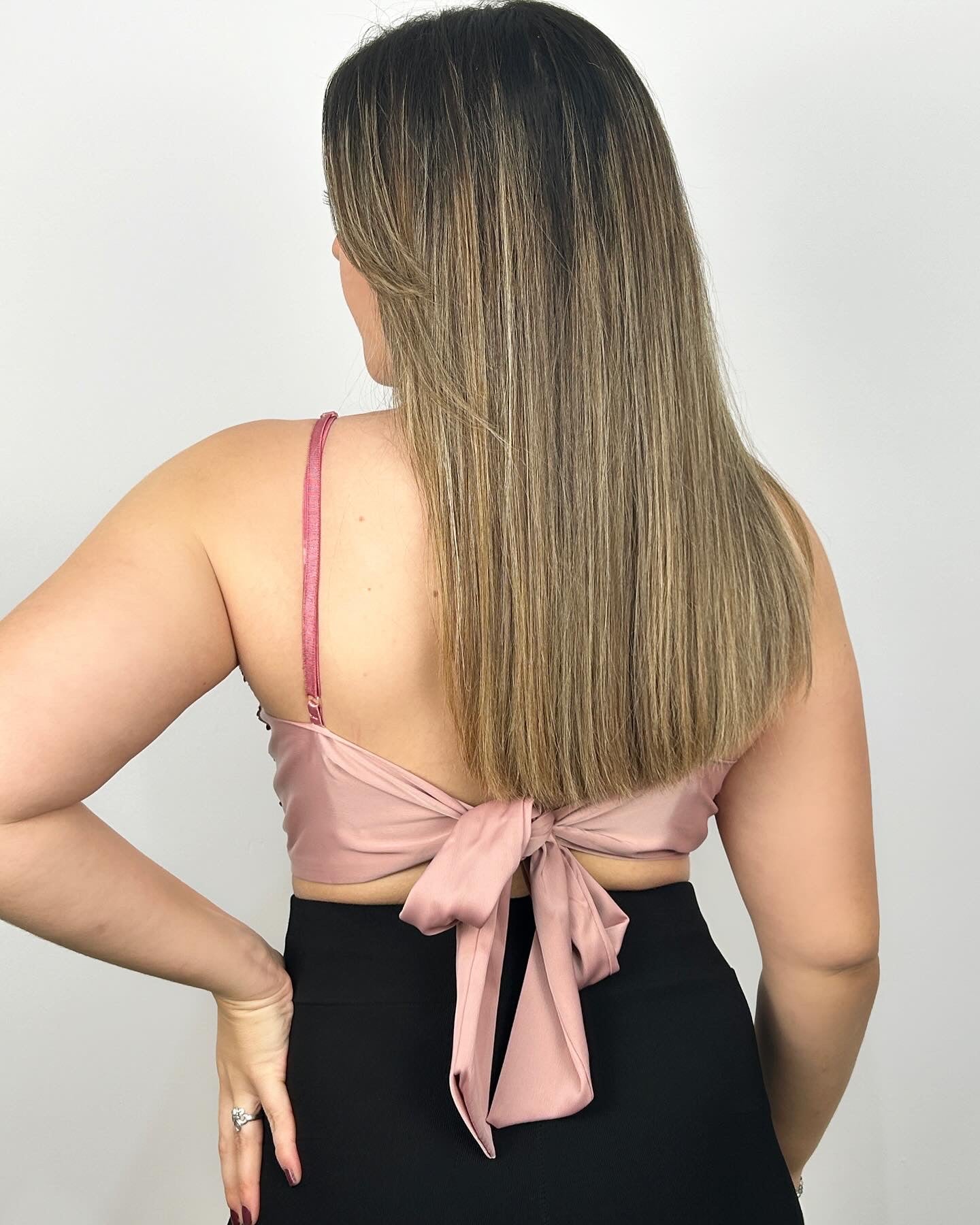 Top glitter velvet rosa