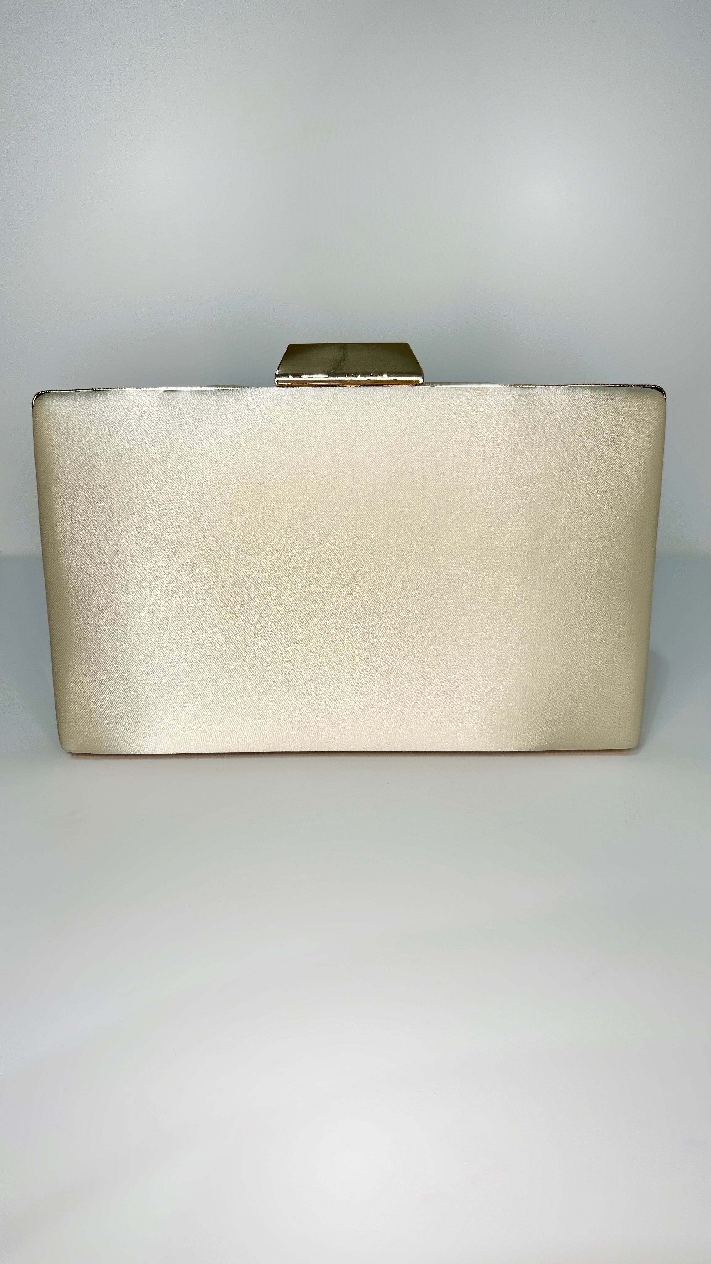 Gold interlaced satin clutch