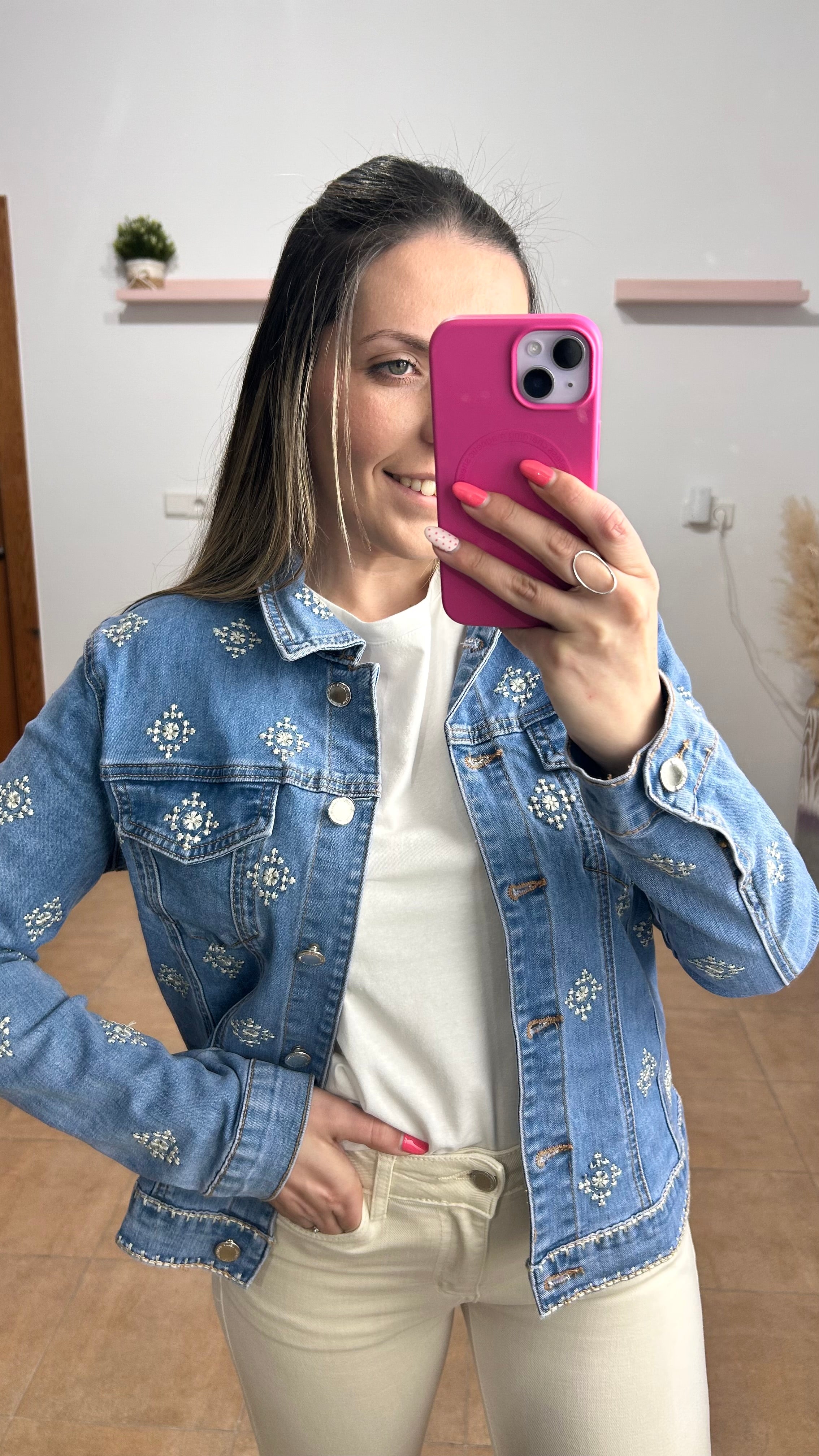 CHAQUETA DENIM BORDADA