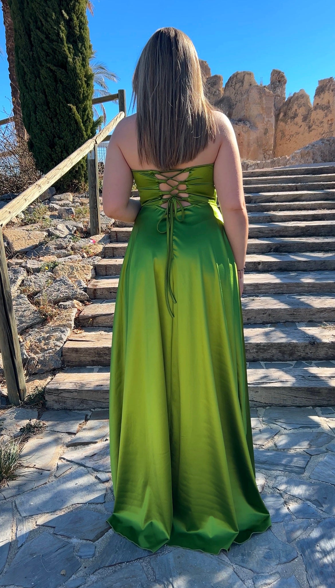 Vestido corsé palabra verde