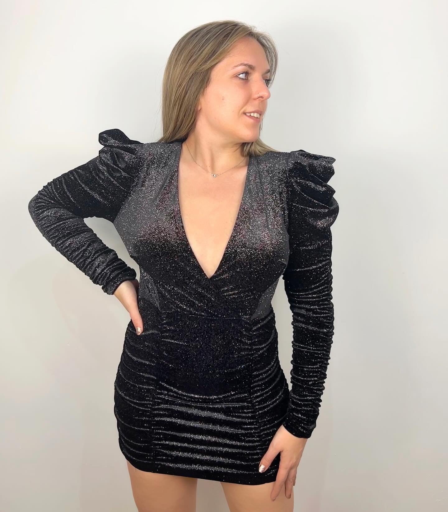 Black glitter dress