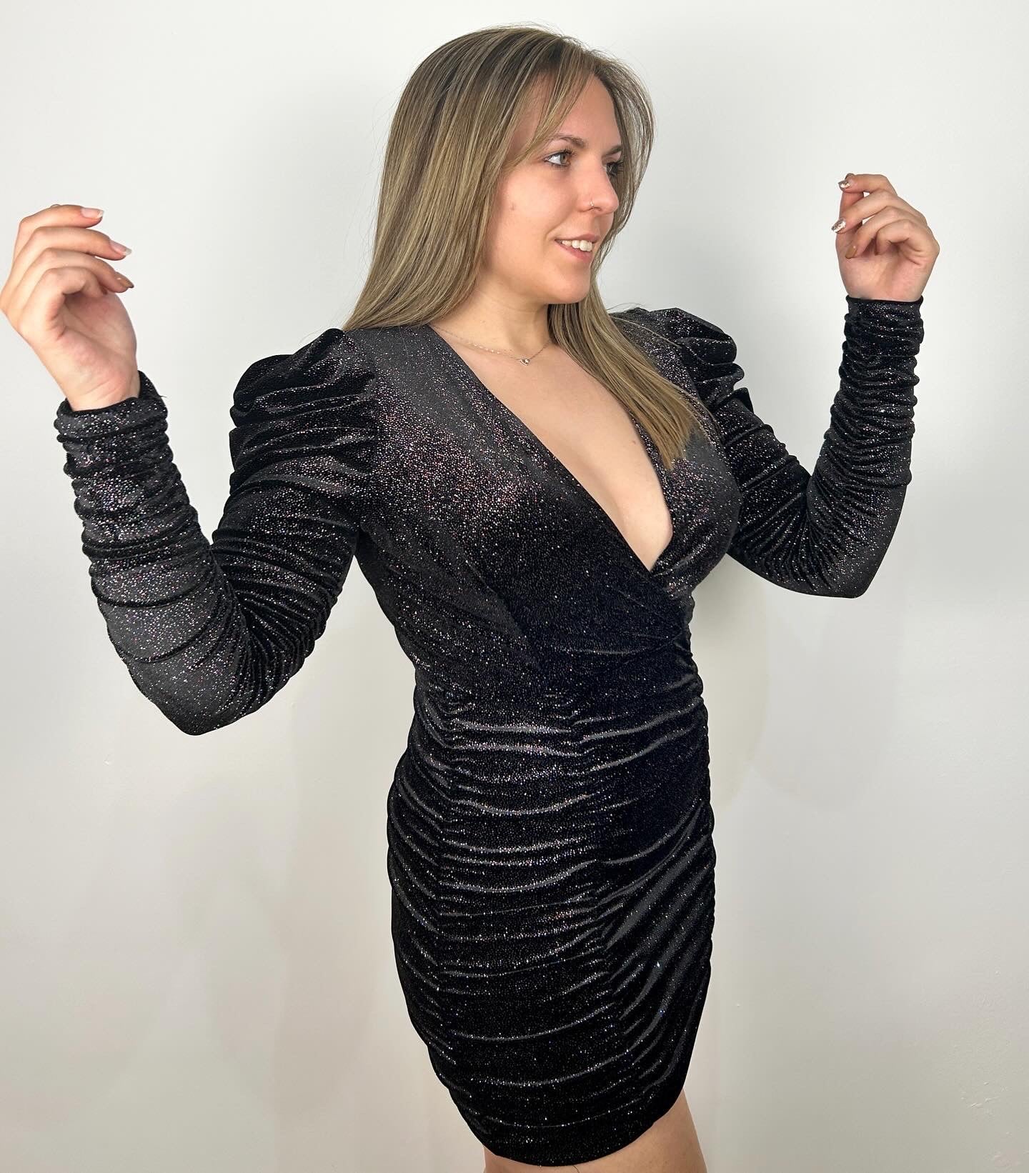 Black glitter dress