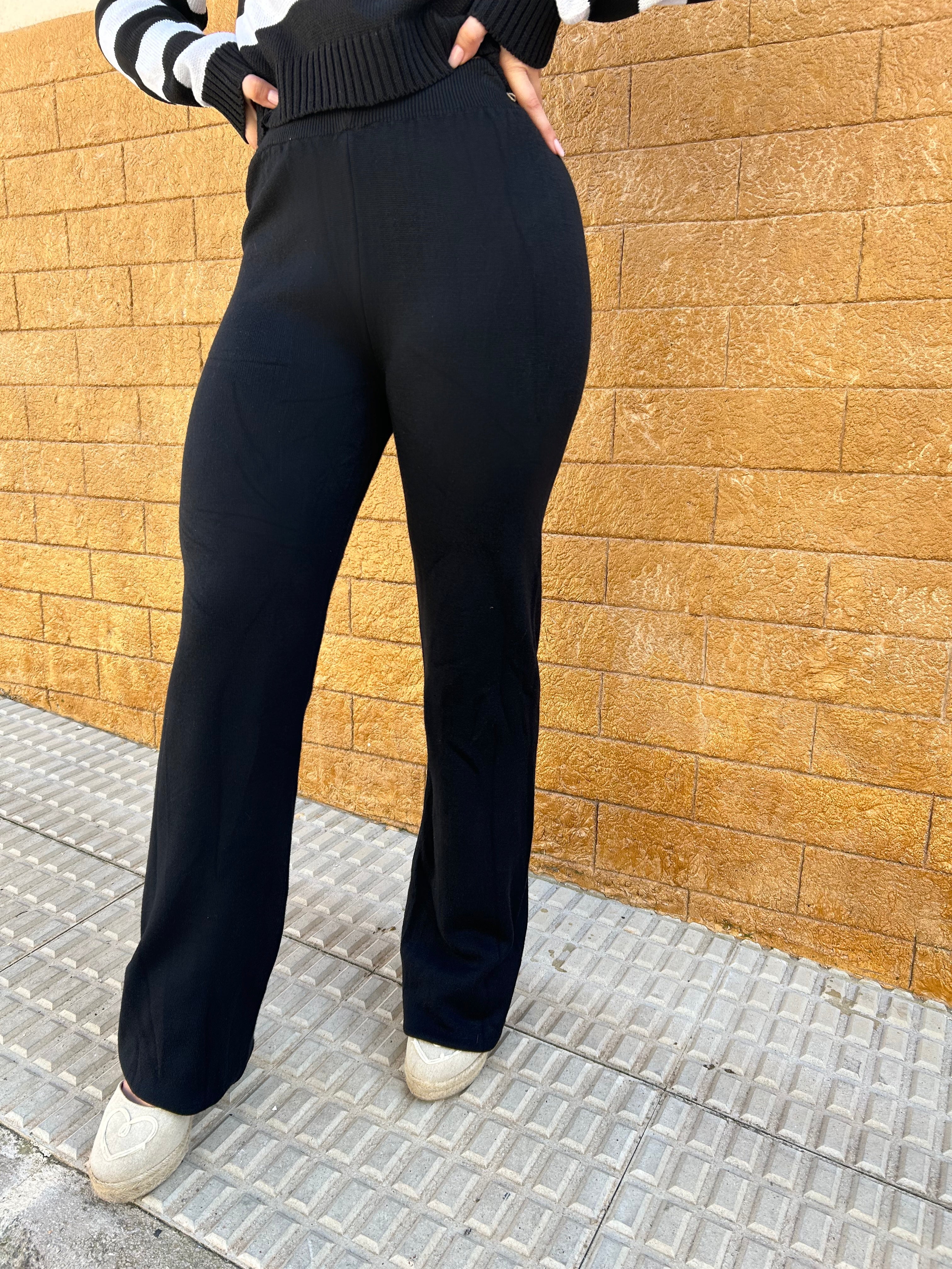 Pantalón wide leg punto